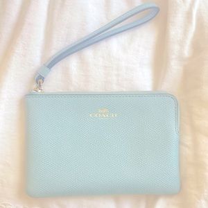 Robin blue Coach New York wristlet
